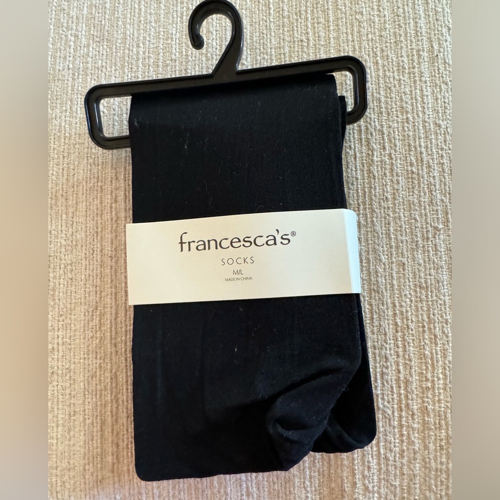 NWT Francesca's Collections Black Socks